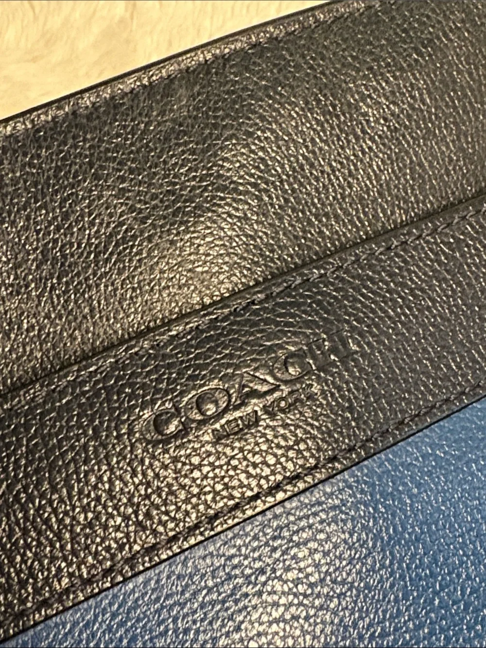 Coach Two-Tone Blue and Black Leather Messenger Bag